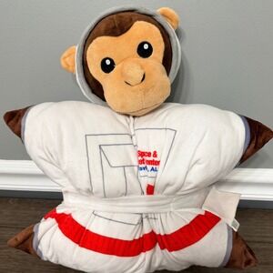 NASA US Space & Rocket Center Astronaut Monkey Plush Pillow Souvenir White